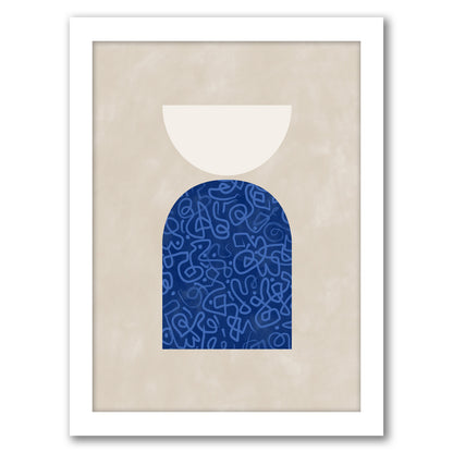 Blue Beige Mid Century Shapes 2 by The Print Republic - Canvas, Poster or Framed Print