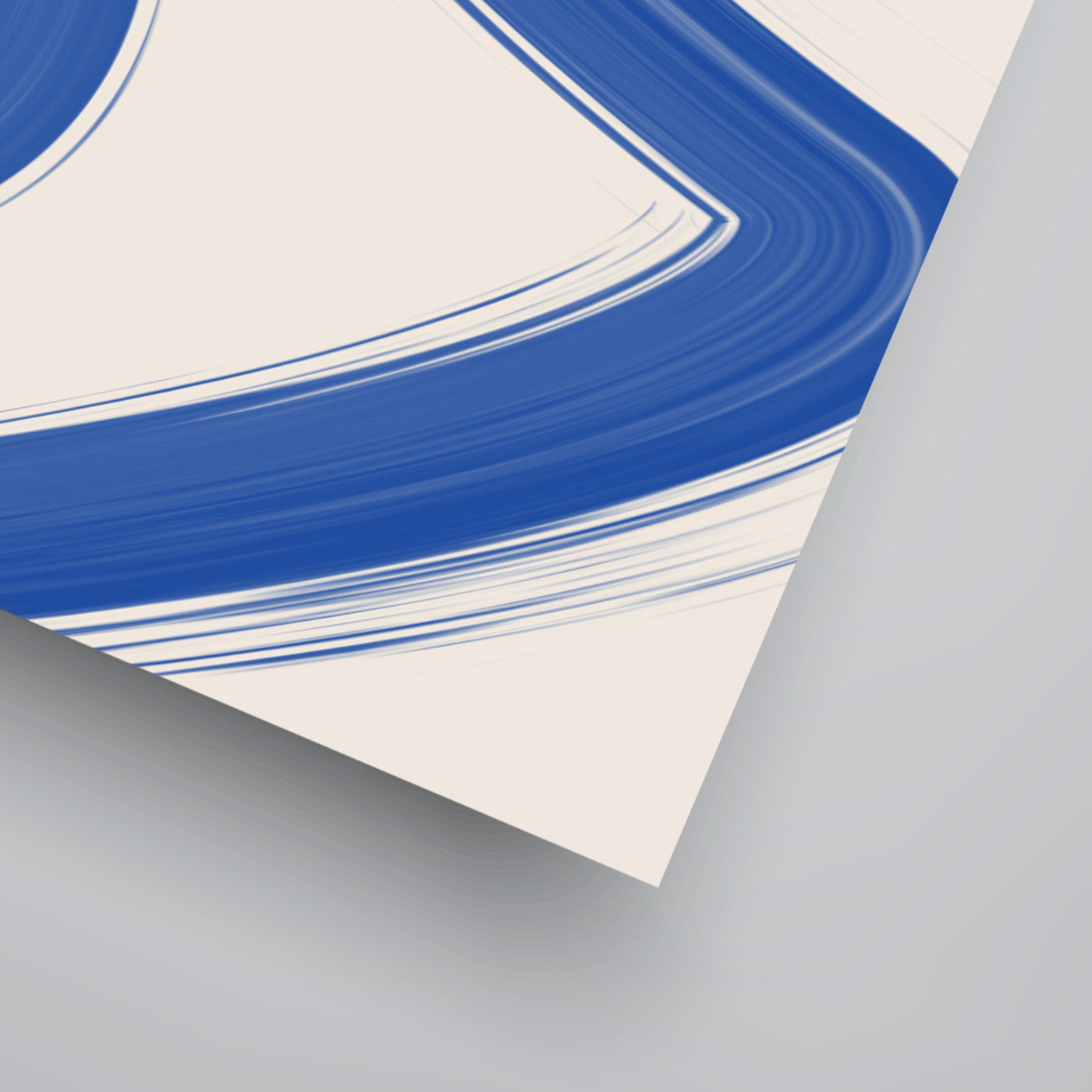 Cobalt Blue Beige Continuous Line Drawing 1 by The Print Republic - Prints