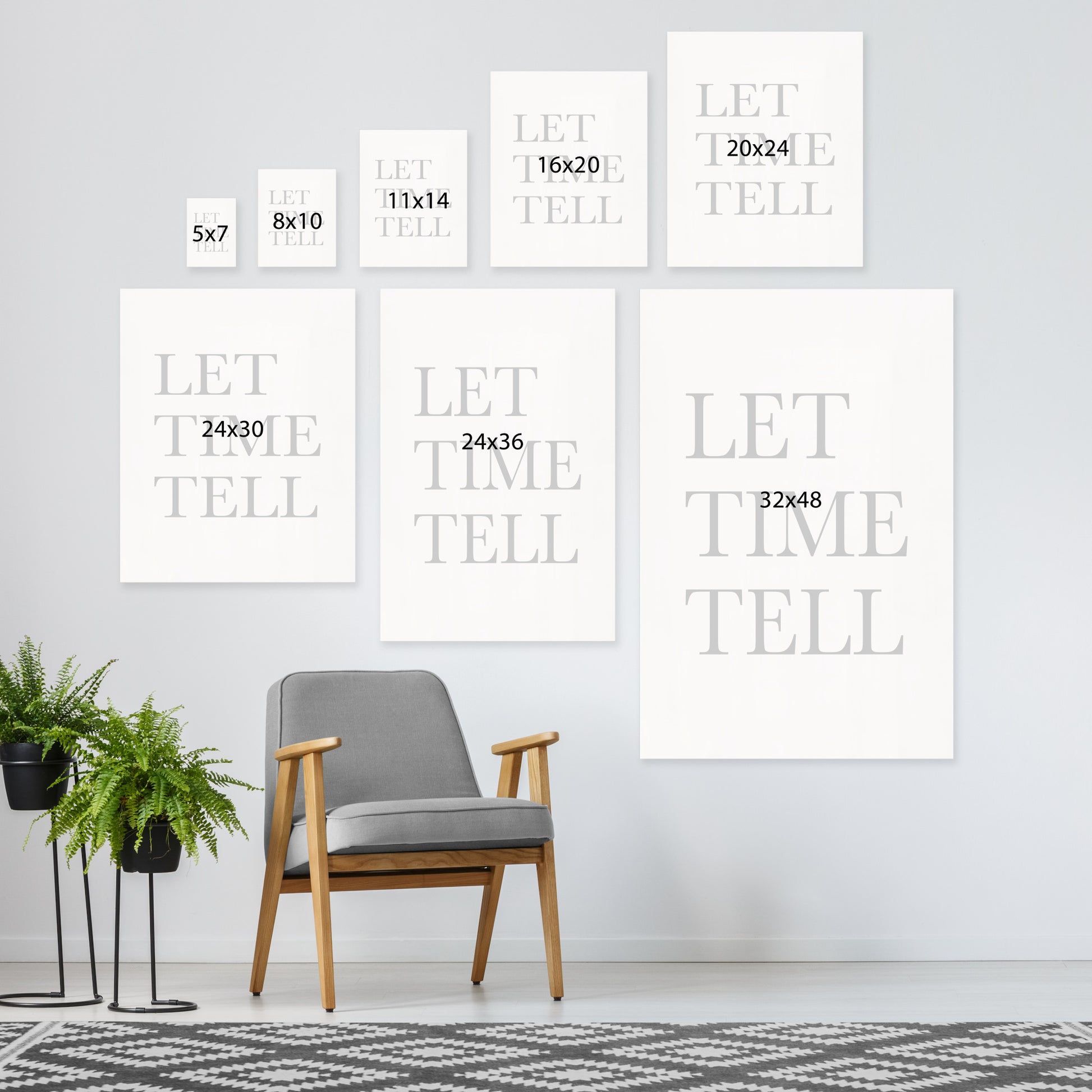 Let Time Tell Black by The Print Republic - Canvas, Poster or Framed Print