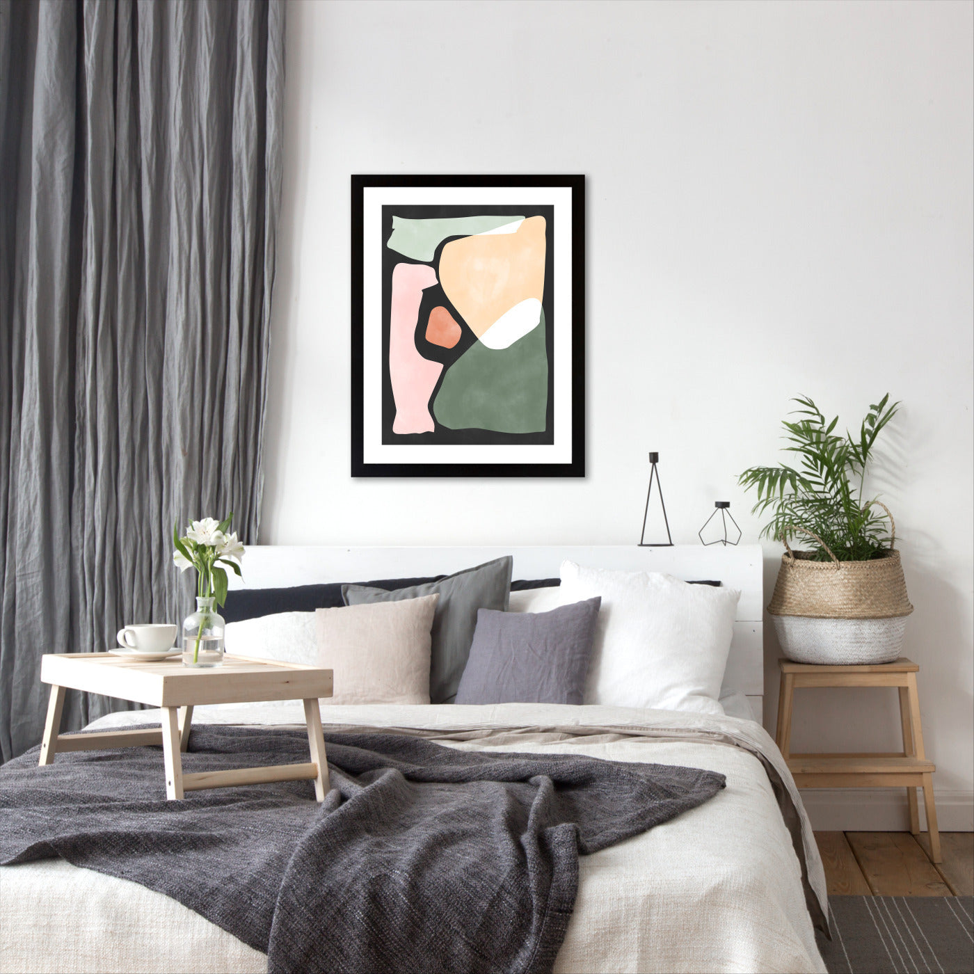Mid Century Modern Geometric Pink And Green 1 by The Print Republic - Canvas, Poster or Framed Print