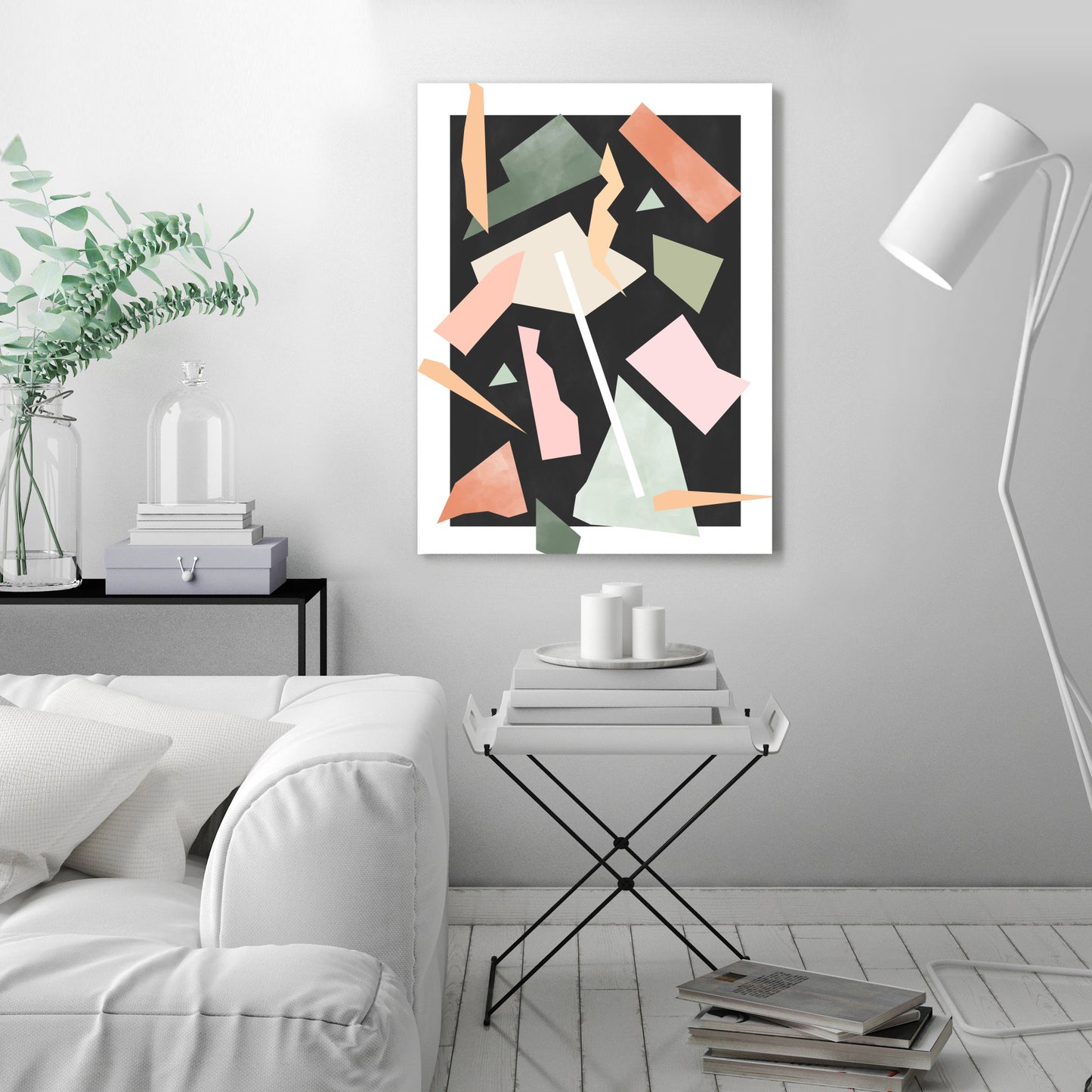 Mid Century Modern Geometric Pink And Green 3 by The Print Republic - Canvas, Poster or Framed Print