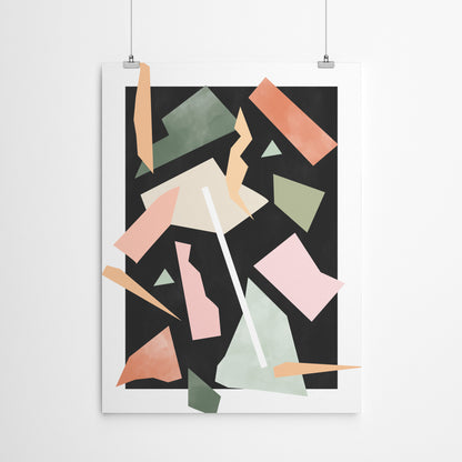 Mid Century Modern Geometric Pink And Green 3 by The Print Republic - Canvas, Poster or Framed Print
