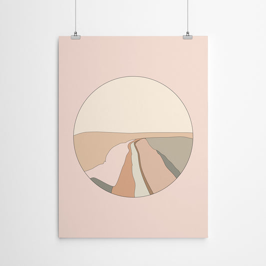 Mid Century Neutral Abstract Landscape 2 by The Print Republic - Canvas, Poster or Framed Print