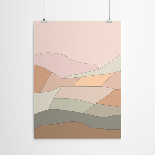 Mid Century Neutral Abstract Landscape 4 by The Print Republic - Canvas, Poster or Framed Print