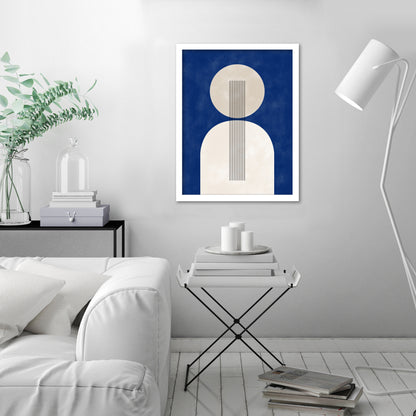 Minimalist Blue Geometric 3 by The Print Republic - Canvas, Poster or Framed Print