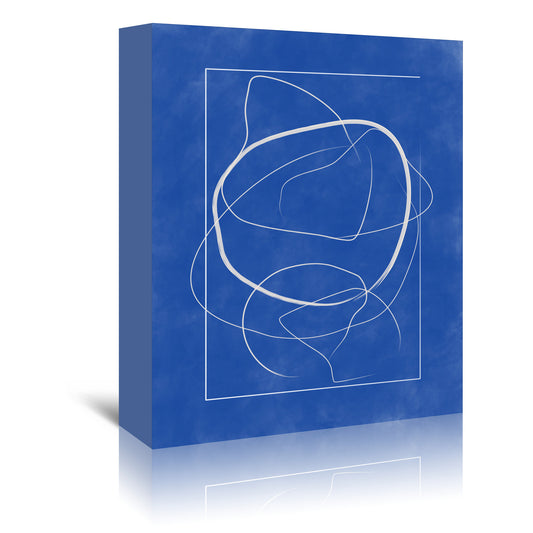 Minimalist Blue Geometric Boho Line Art 3 by The Print Republic - Canvas, Poster or Framed Print