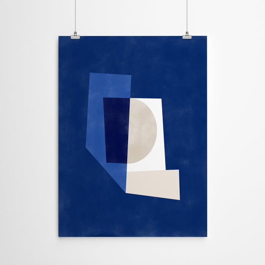Minimalist Blue Geometric4 by The Print Republic - Canvas, Poster or Framed Print