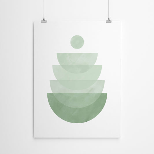 Minimalist Green Geometric 1 by The Print Republic - Canvas, Poster or Framed Print