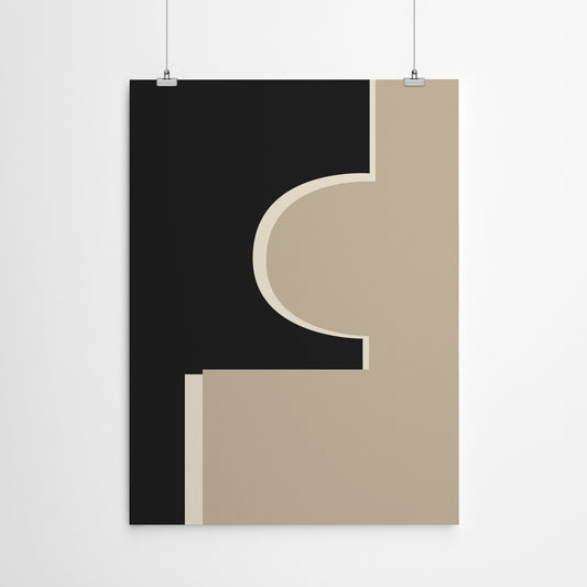 Neutral Mid Century Modern Abstract 5 by The Print Republic - Canvas, Poster or Framed Print