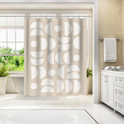 Neutral Mid Century Modern Abstract 6 by The Print Republic - Shower Curtain