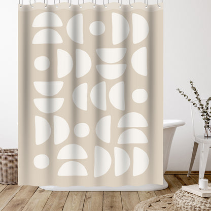 Neutral Mid Century Modern Abstract 6 by The Print Republic - Shower Curtain
