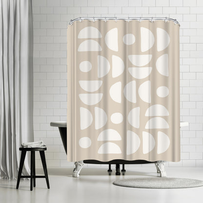 Neutral Mid Century Modern Abstract 6 by The Print Republic - Shower Curtain, Shower Curtain, 74" X 71"