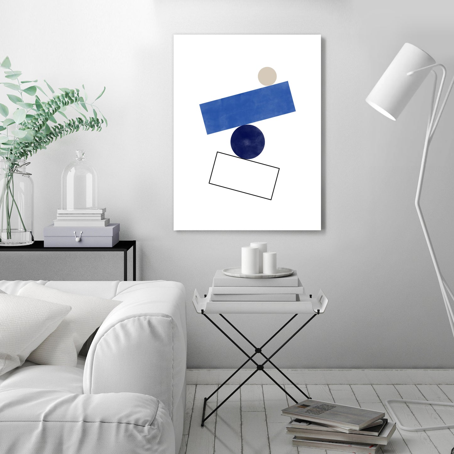 Royal Blue Prints Watercolor Geometry 2 by The Print Republic - Canvas, Poster or Framed Print