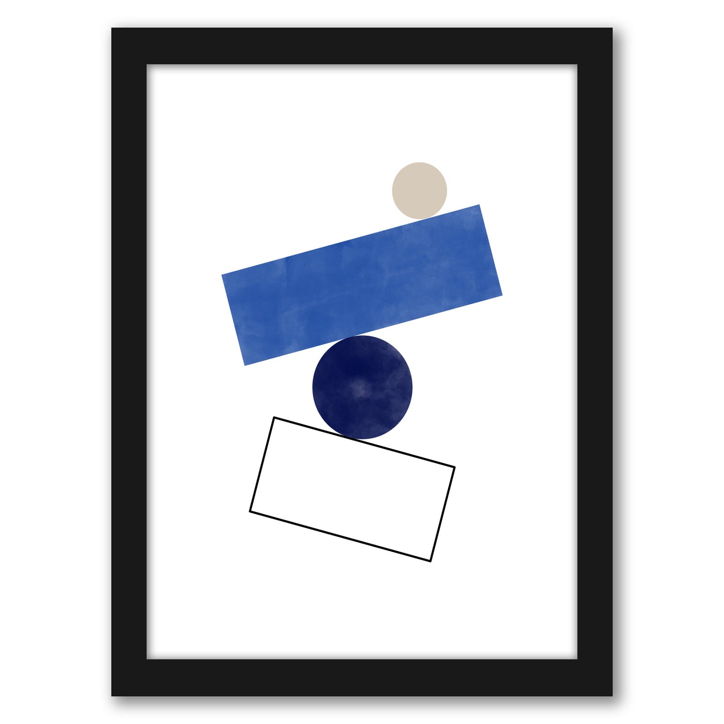 Royal Blue Prints Watercolor Geometry 2 by The Print Republic - Canvas, Poster or Framed Print