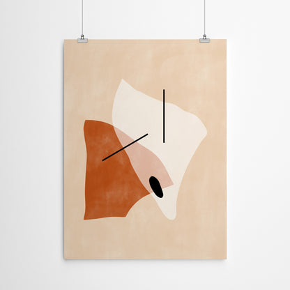 Terracotta Burnt Orange Abstract Shapes 1 by The Print Republic - Canvas, Poster or Framed Print