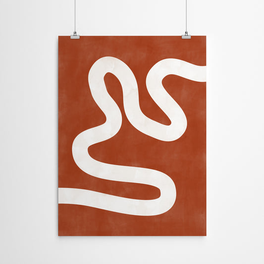 Terracotta Burnt Orange Abstract Shapes 4 by The Print Republic - Canvas, Poster or Framed Print