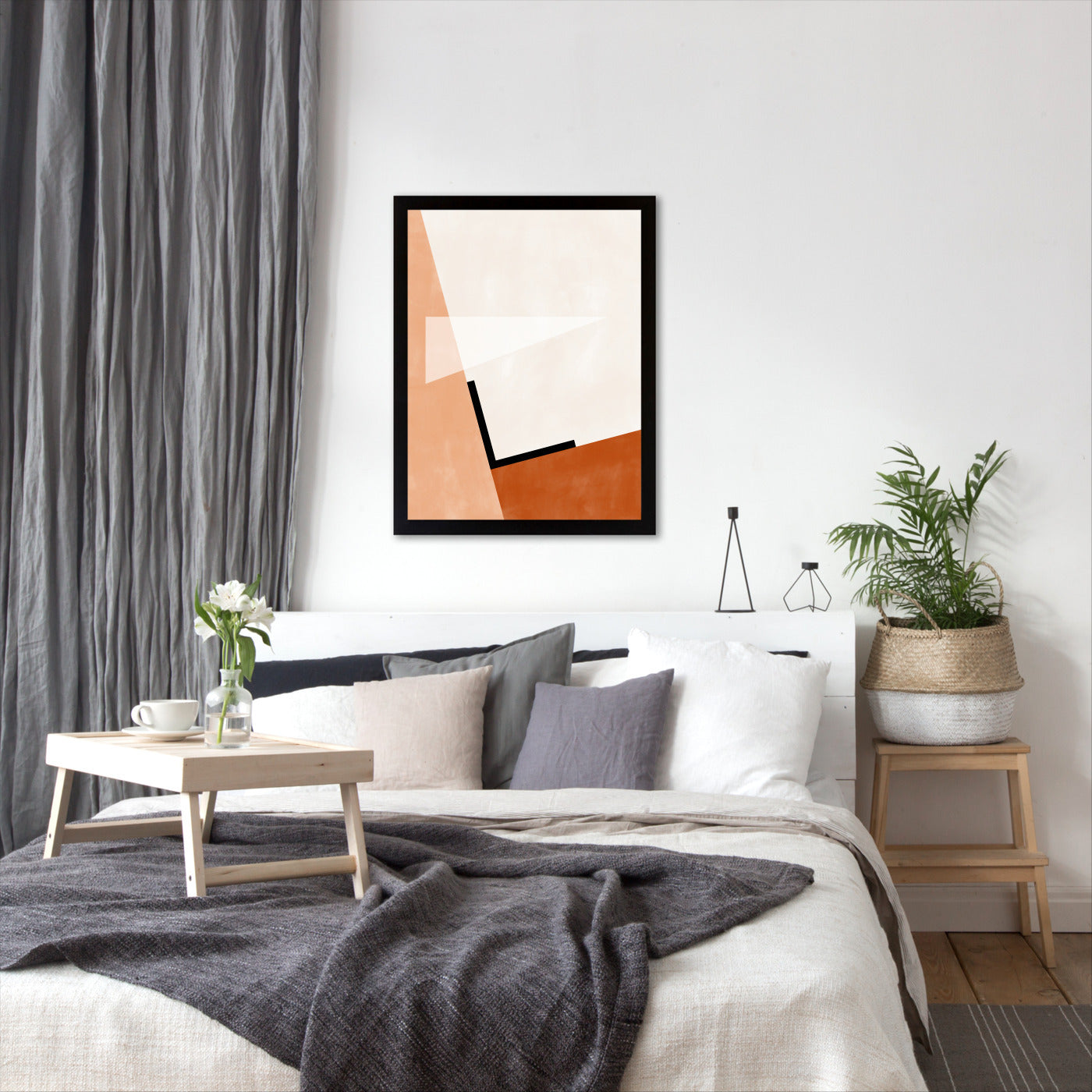 Terracotta Burnt Orange Abstract Shapes 5 by The Print Republic - Canvas, Poster or Framed Print