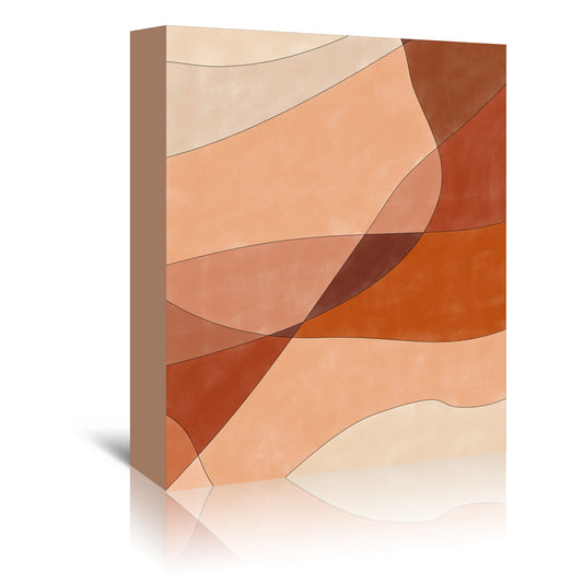Terracotta Burnt Orange Abstract Shapes 6 by The Print Republic - Canvas, Poster or Framed Print
