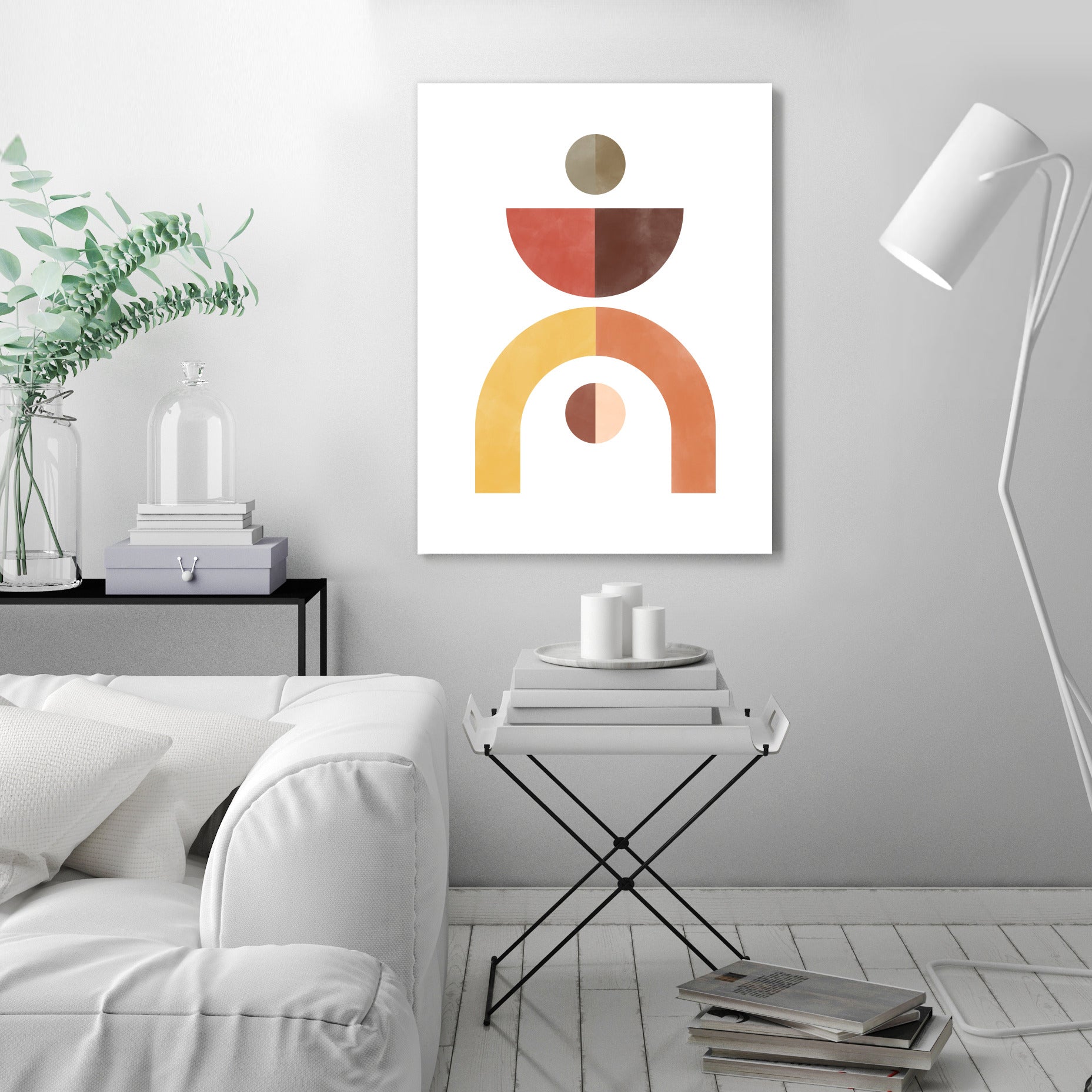 Terracotta Yellow Geometric Shapes 2 by The Print Republic - Canvas, Poster or Framed Print