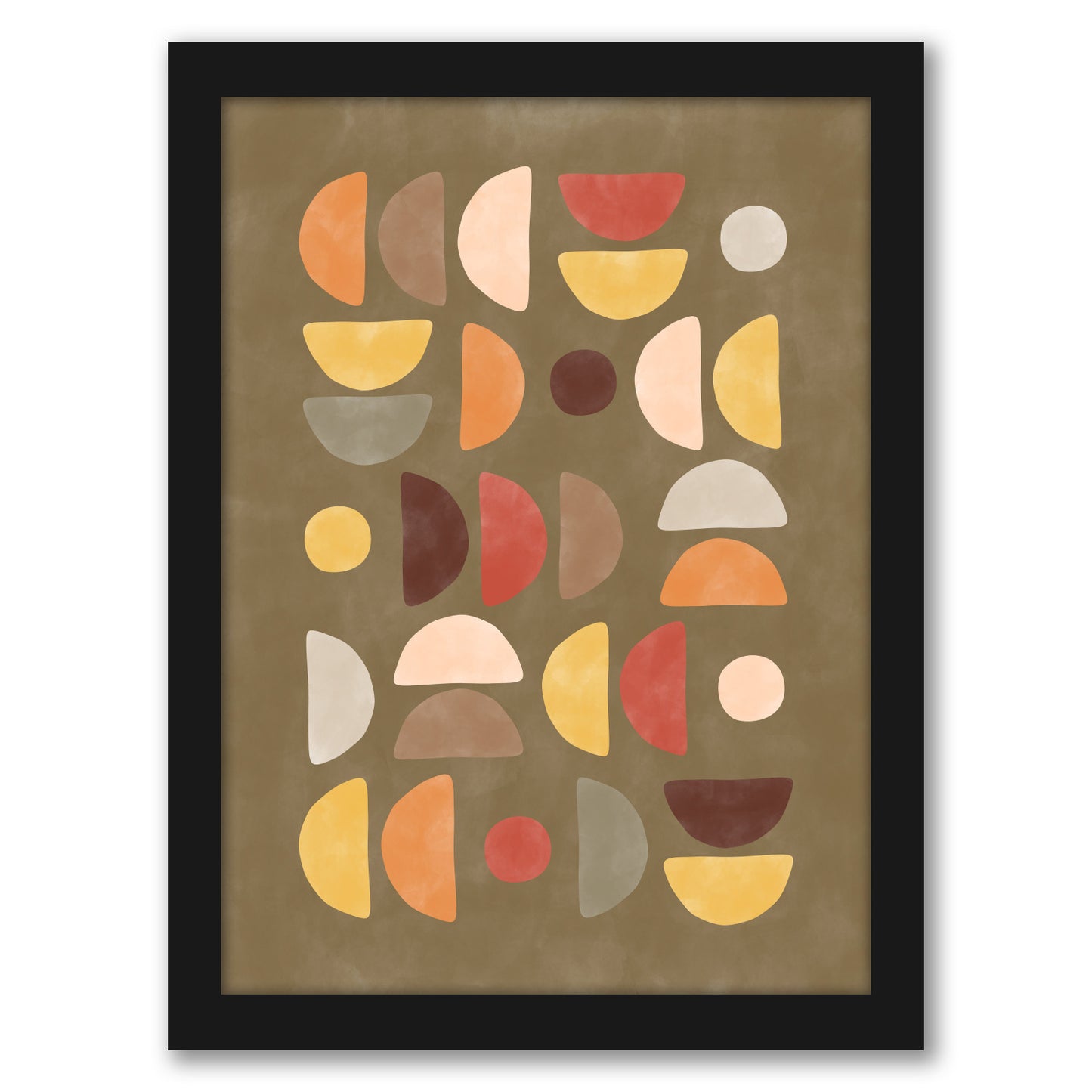 Terracotta Yellow Geometric Shapes 3 by The Print Republic - Canvas, Poster or Framed Print