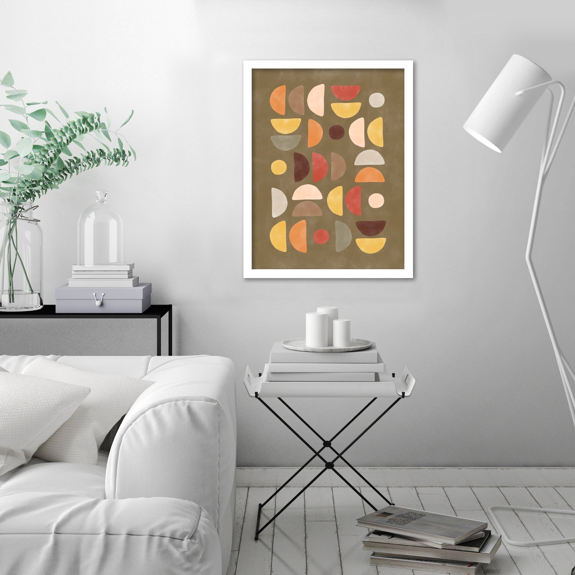 Terracotta Yellow Geometric Shapes 3 by The Print Republic - Canvas, Poster or Framed Print