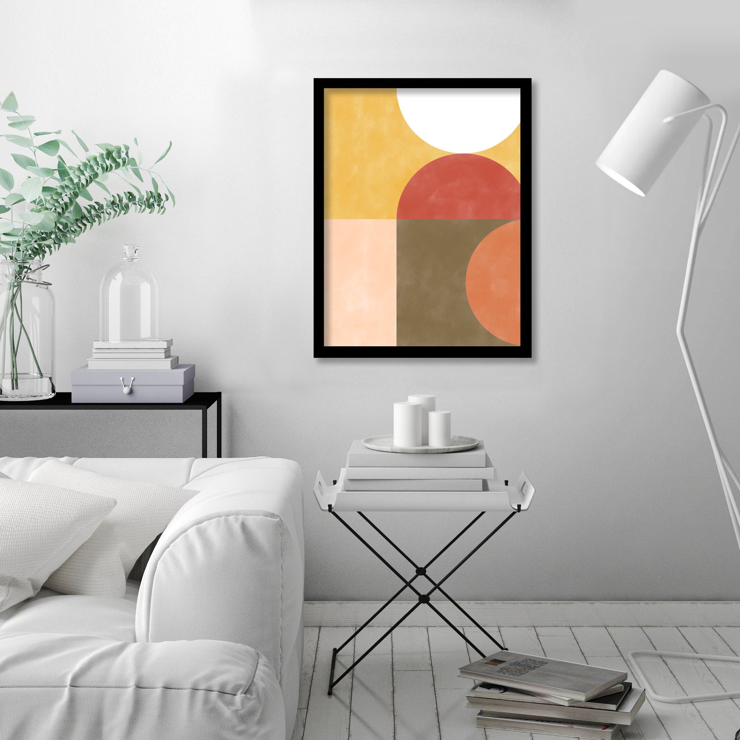Terracotta Yellow Geometric Shapes 5 by The Print Republic - Canvas, Poster or Framed Print