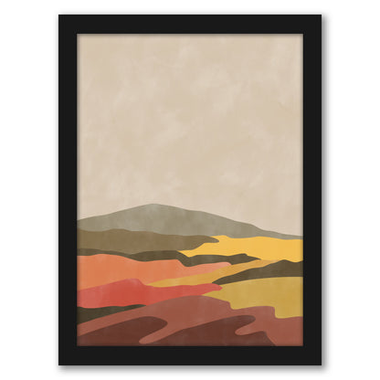Vintage Terracotta Yellow Landscape Boho 1 by The Print Republic - Canvas, Poster or Framed Print