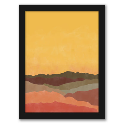 Vintage Terracotta Yellow Landscape Boho 3 by The Print Republic - Canvas, Poster or Framed Print