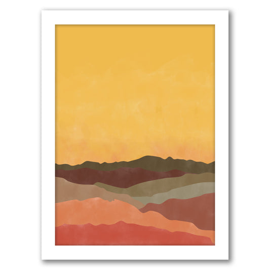 Vintage Terracotta Yellow Landscape Boho 3 by The Print Republic - Canvas, Poster or Framed Print