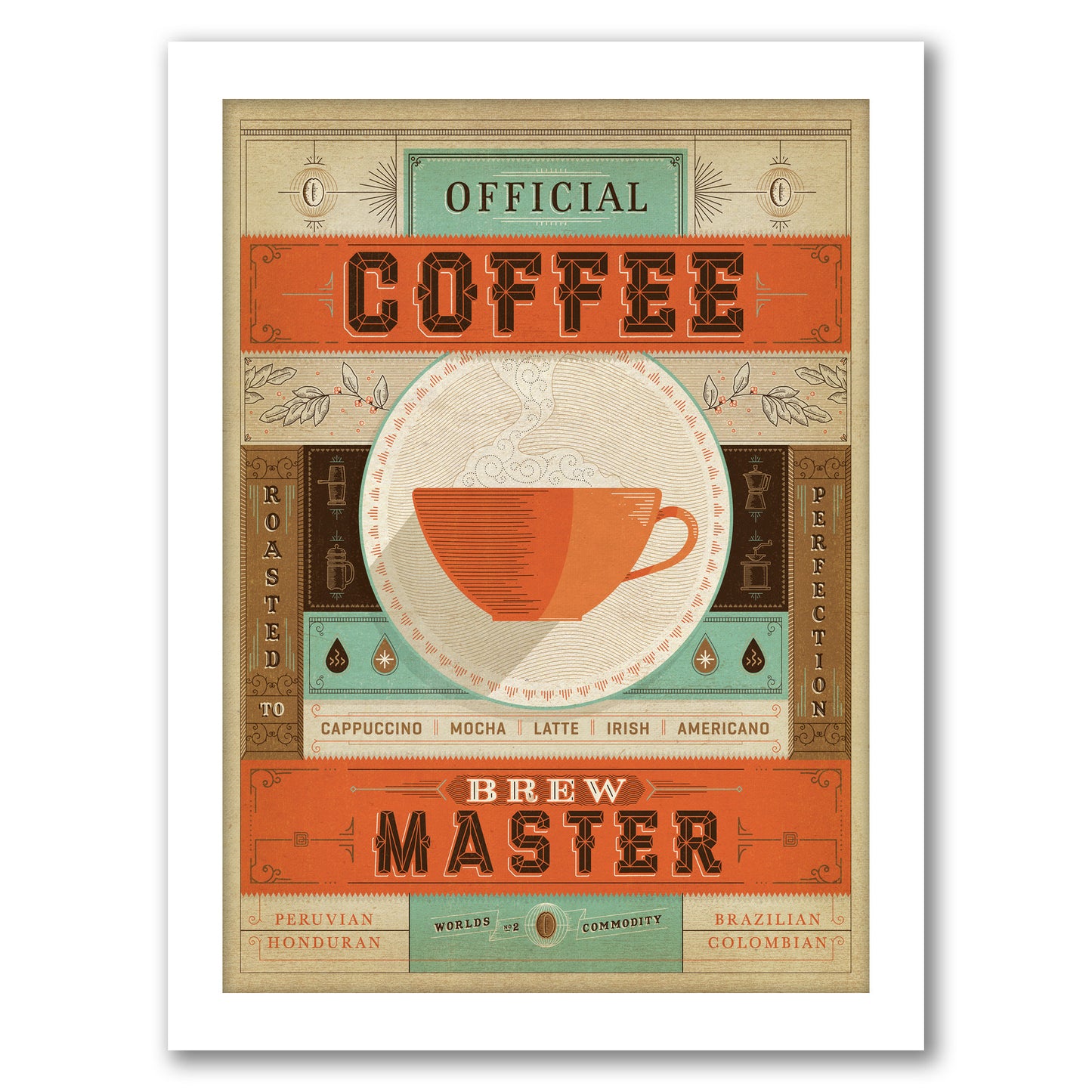 Official Brew Master by Man Cave - White Framed Print - Wall Art - Americanflat