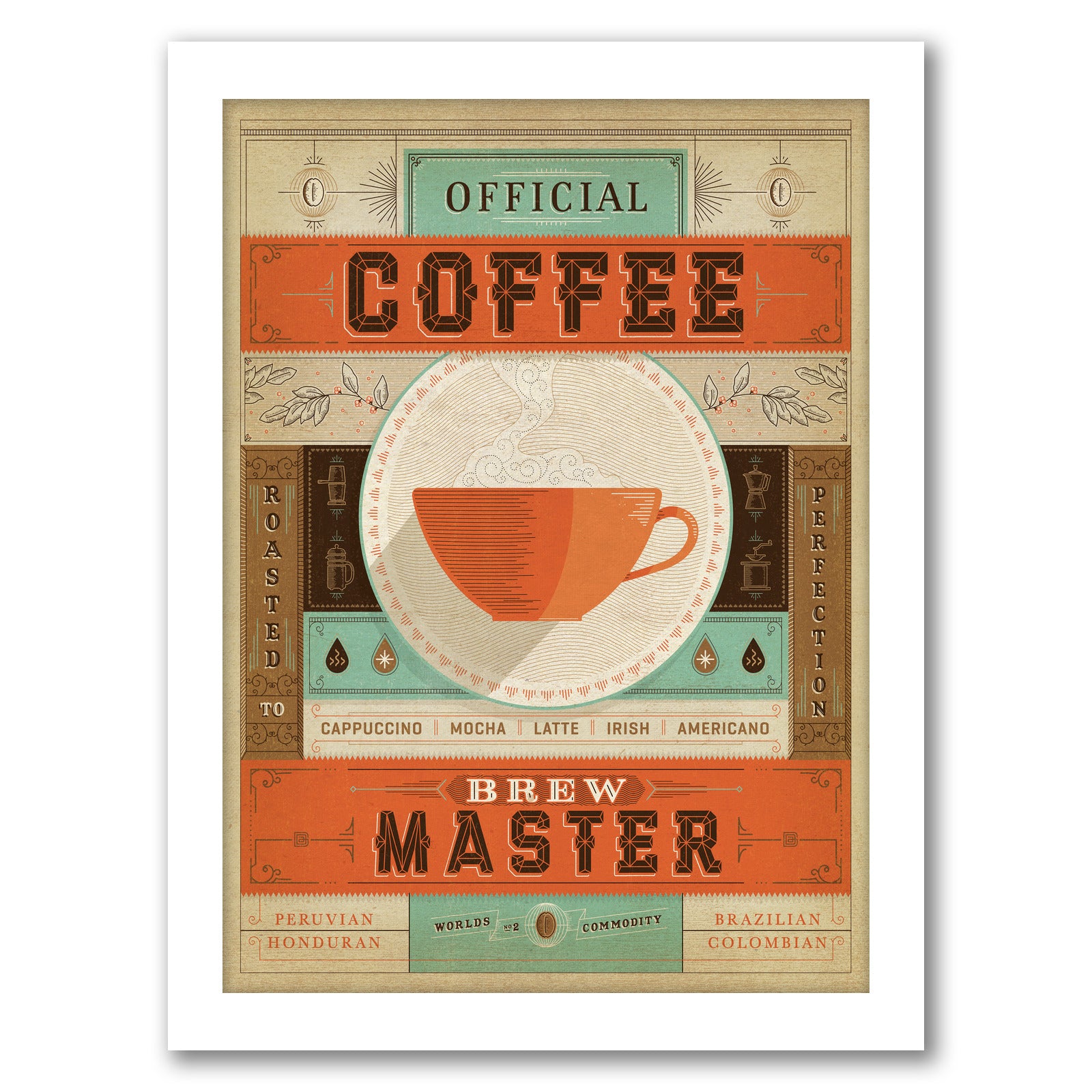 Official Brew Master by Man Cave - White Framed Print - Wall Art - Americanflat