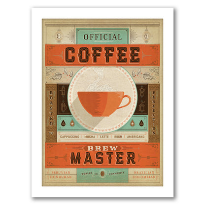 Official Brew Master by Man Cave - White Framed Print - Wall Art - Americanflat