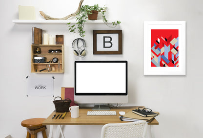 Mies Pieces Red by Visual Philosophy Framed Print - Americanflat
