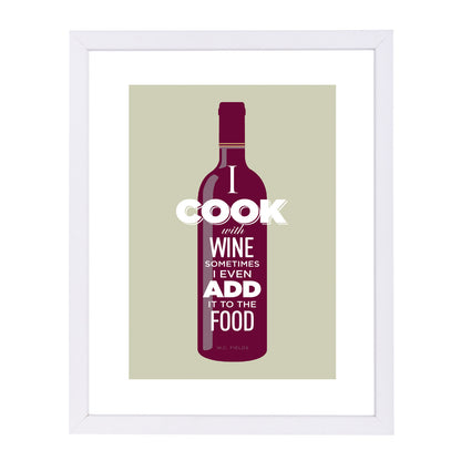 I Cook With Wine by Visual Philosophy Framed Print - Americanflat