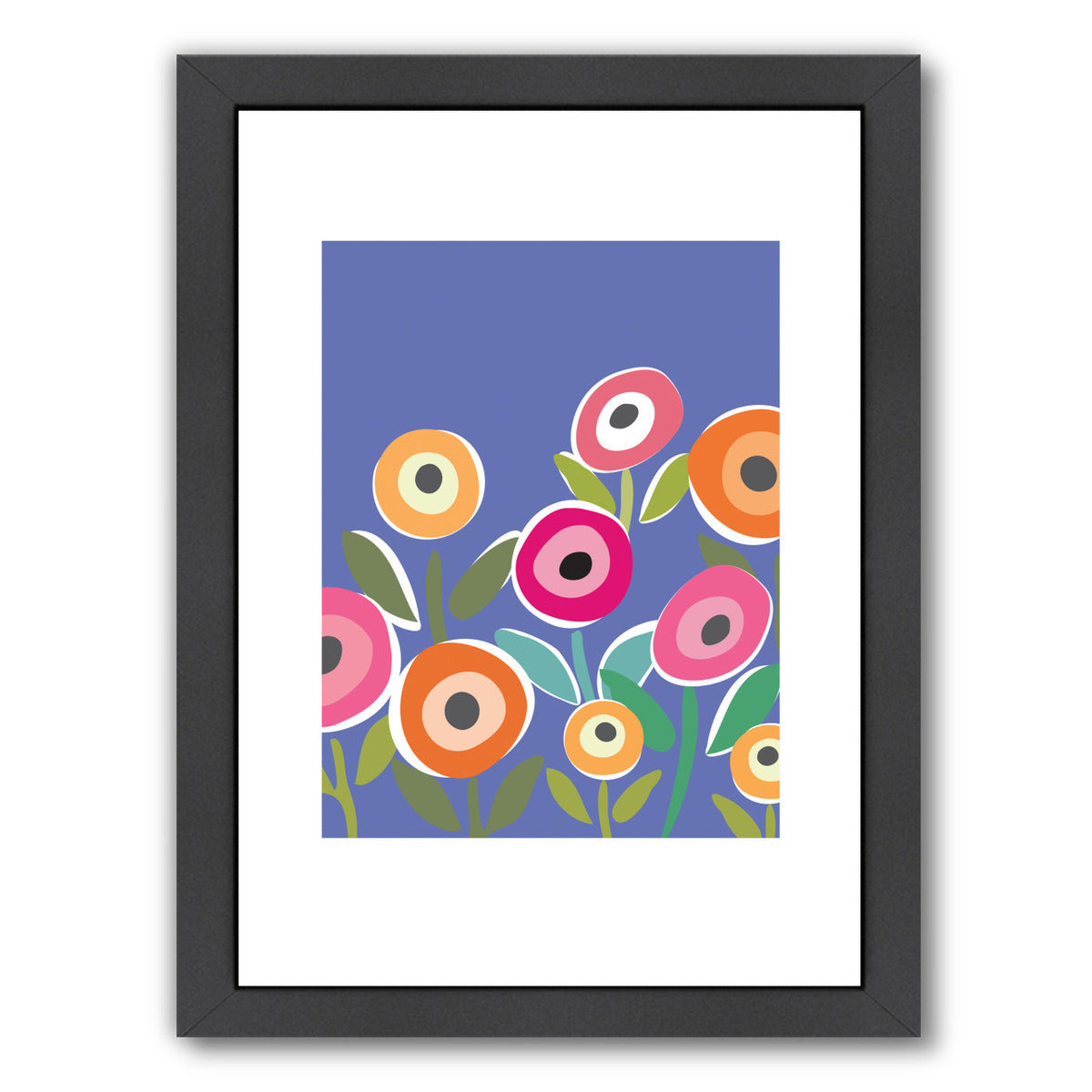 Floripop Blue by Visual Philosophy Framed Print - Americanflat