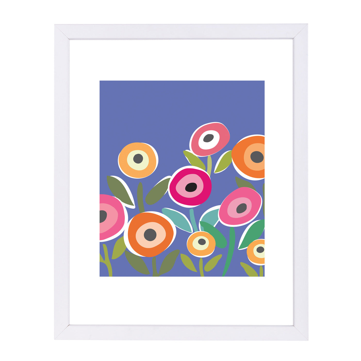 Floripop Blue by Visual Philosophy Framed Print - Americanflat