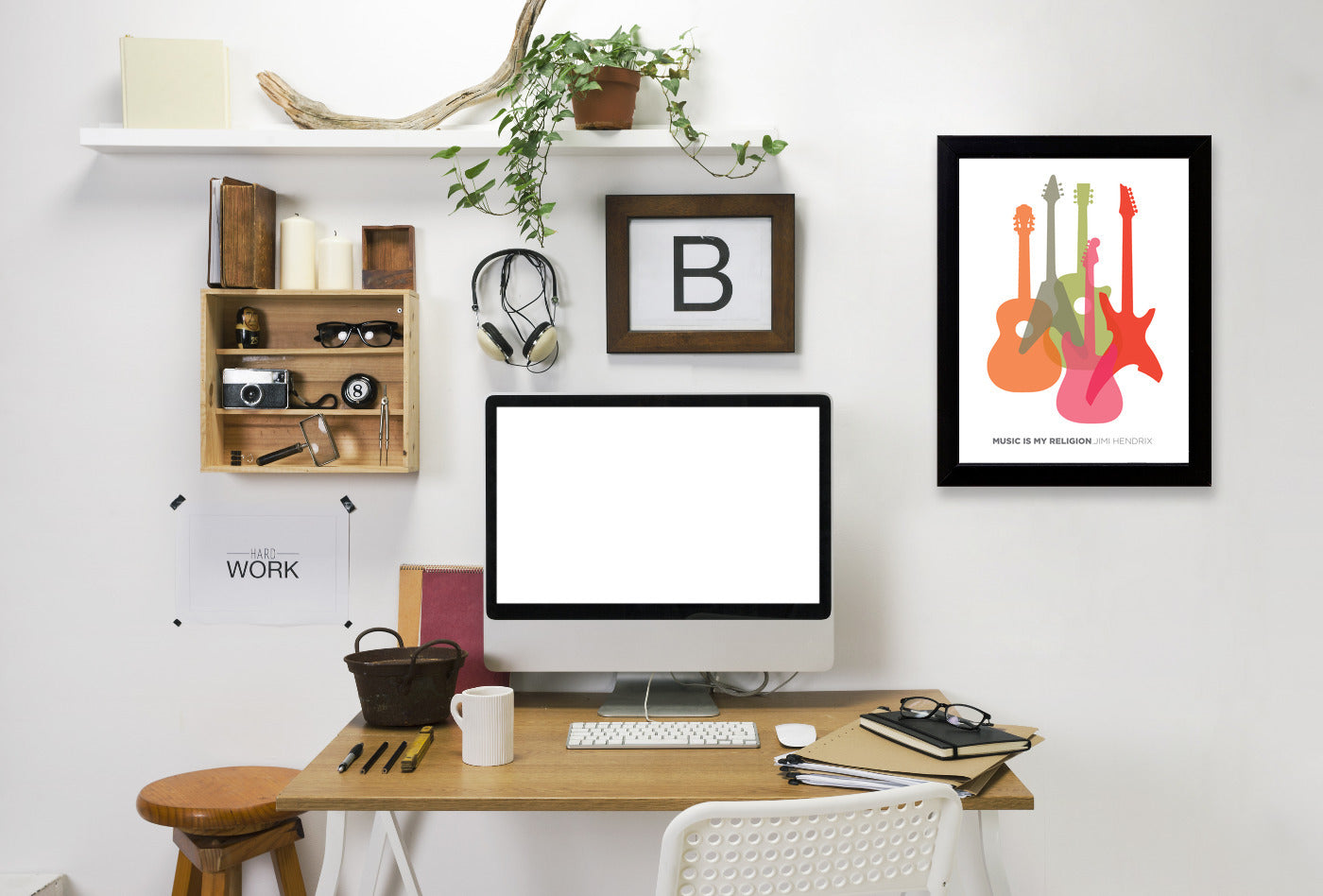 Music Is My Religion Hendrix by Visual Philosophy Framed Print - Americanflat