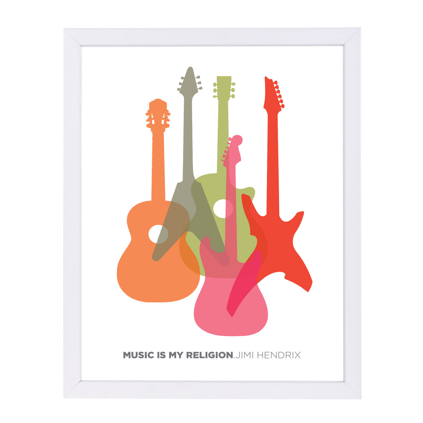 Music Is My Religion Hendrix by Visual Philosophy Framed Print - Americanflat