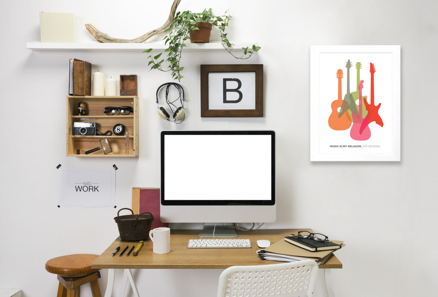 Music Is My Religion Hendrix by Visual Philosophy Framed Print - Americanflat