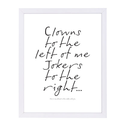 Clowns To The Left by Visual Philosophy Framed Print - Americanflat