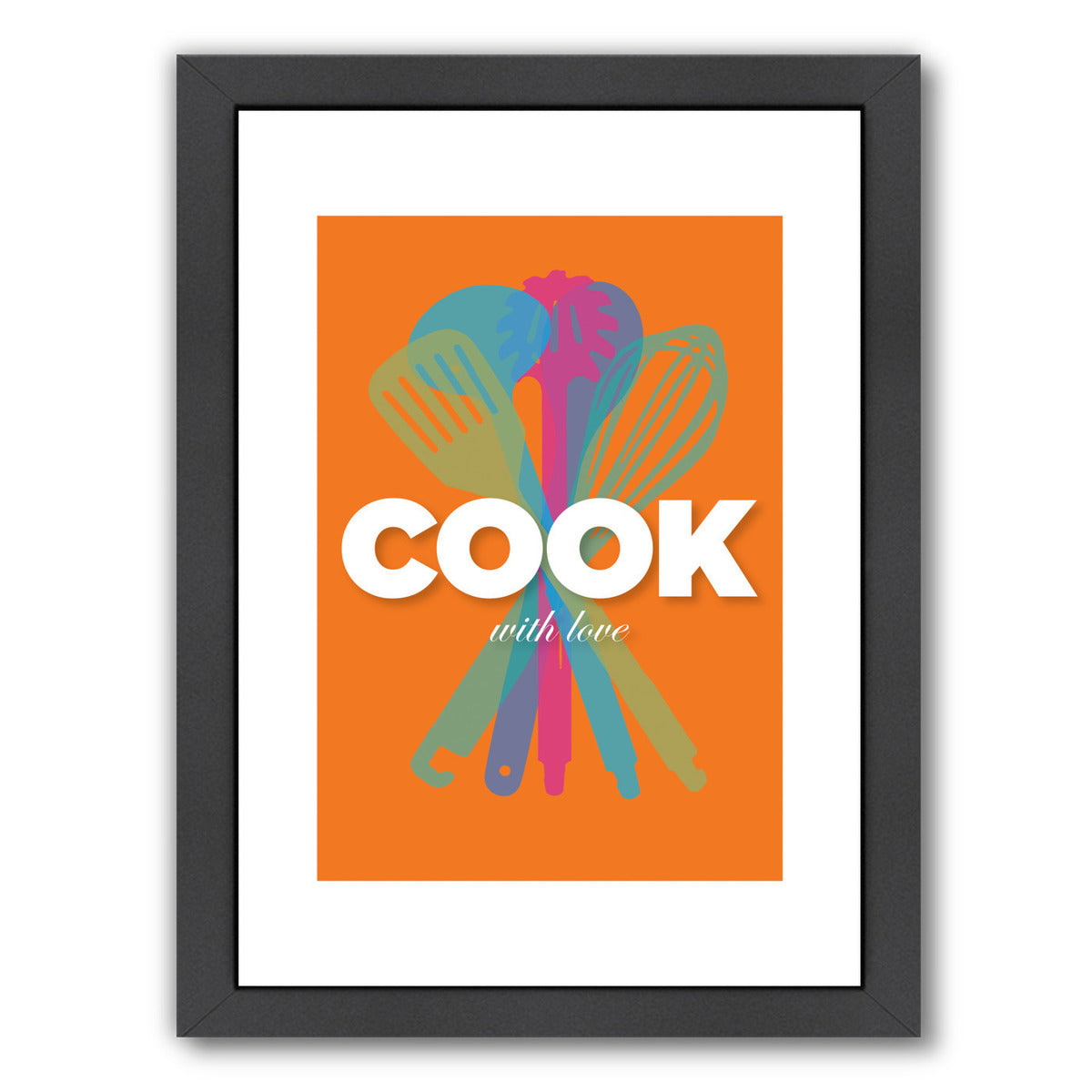 Cook With Love Orange by Visual Philosophy Framed Print - Americanflat