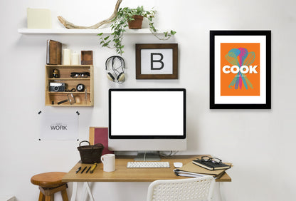 Cook With Love Orange by Visual Philosophy Framed Print - Americanflat