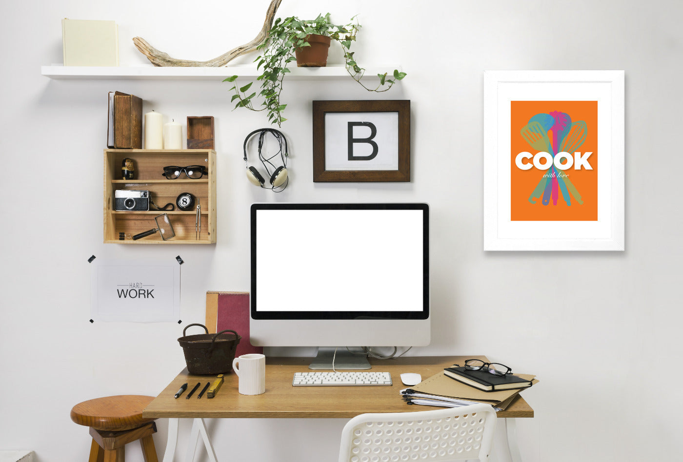 Cook With Love Orange by Visual Philosophy Framed Print - Americanflat