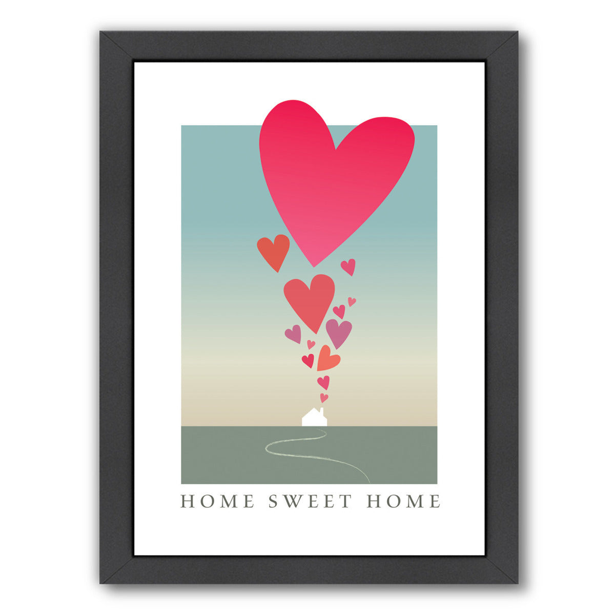 Home Sweet Home Hearts by Visual Philosophy Framed Print - Americanflat
