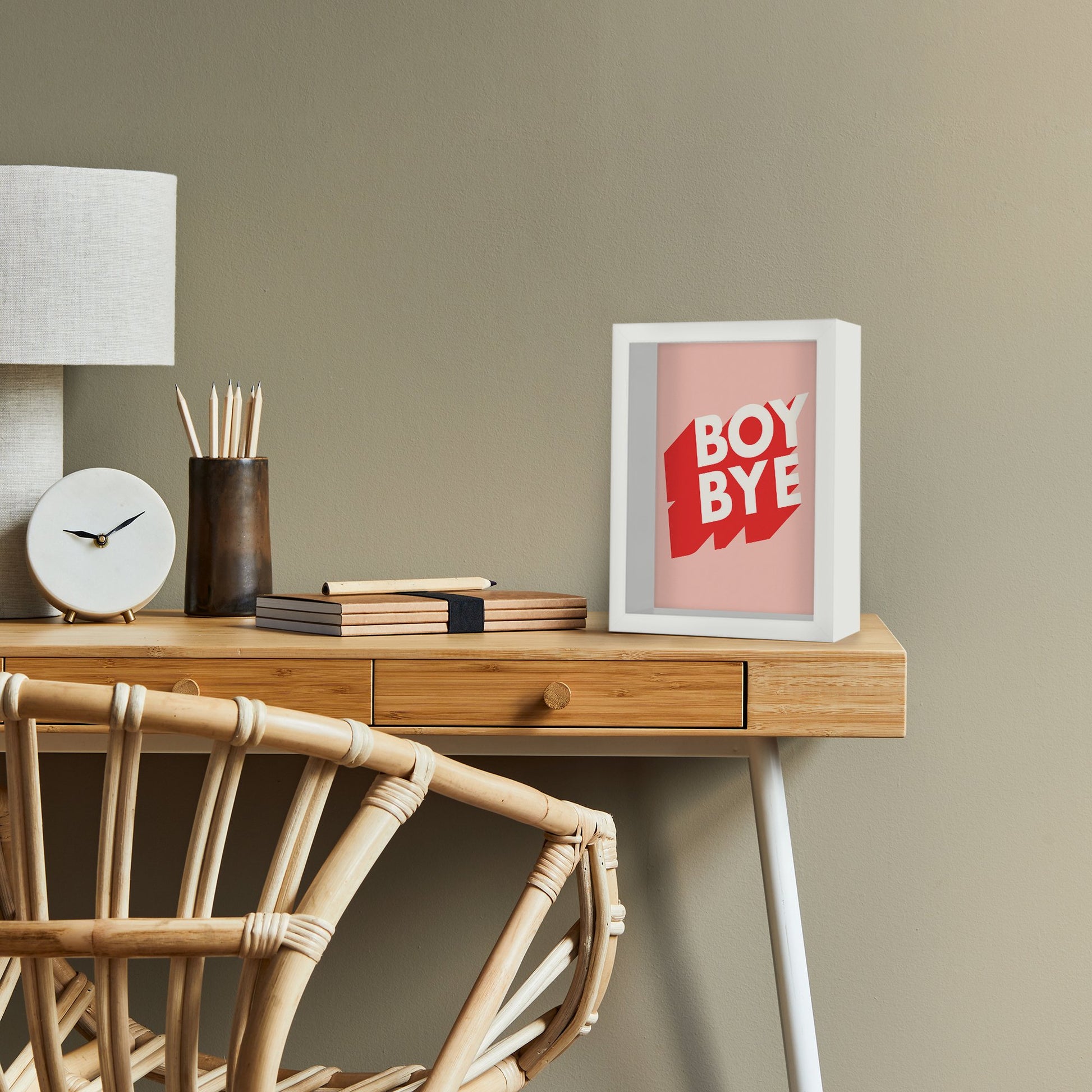 Boy Bye By Motivated Type - Shadow Box Framed Art - Americanflat
