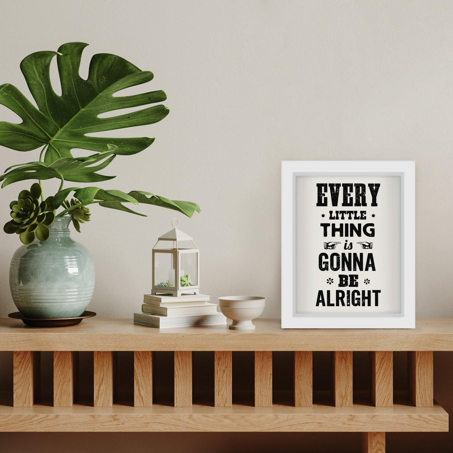 Every Little Thing Is Gonna Be Alright By Motivated Type - Shadow Box Framed Art - Americanflat