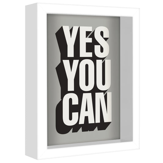 Yes You Can By Motivated Type - Shadow Box Framed Art - Americanflat