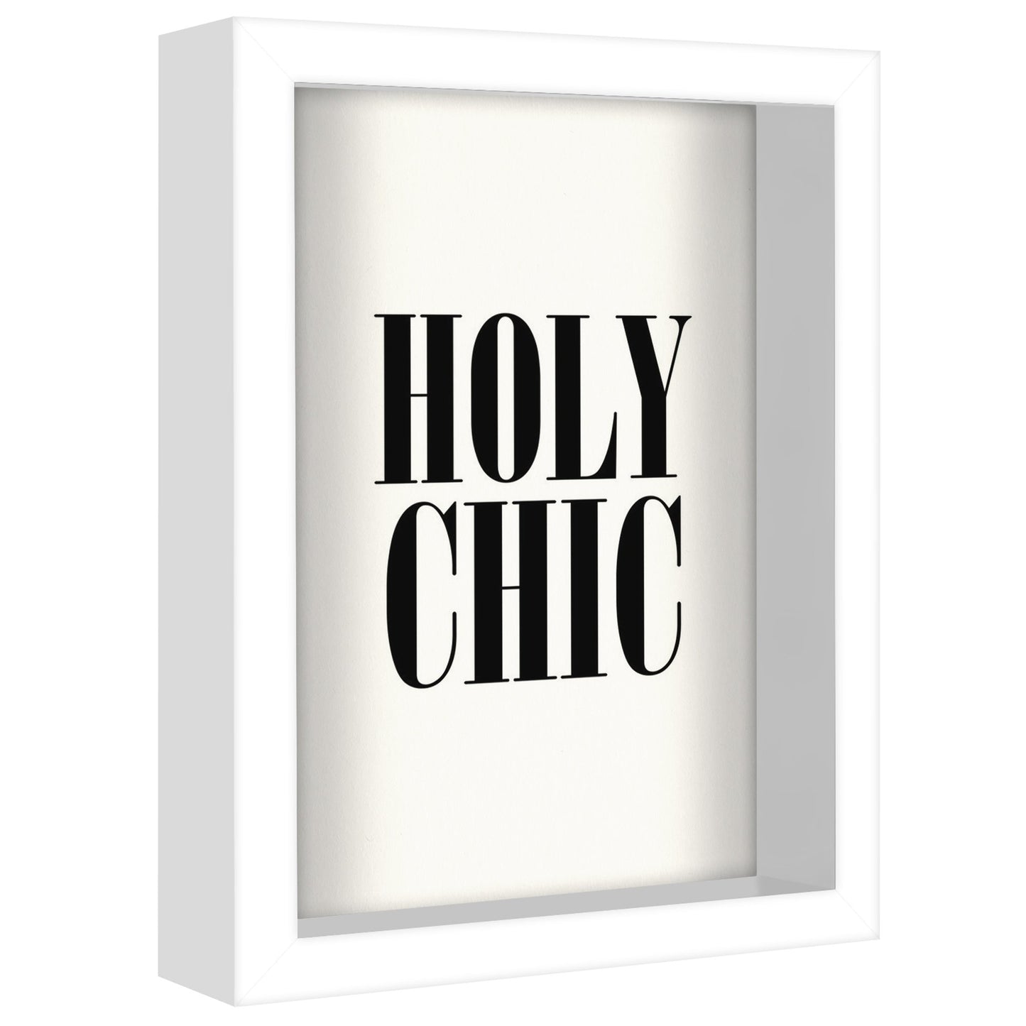 Holy Chic White By Motivated Type - Shadow Box Framed Art - Americanflat