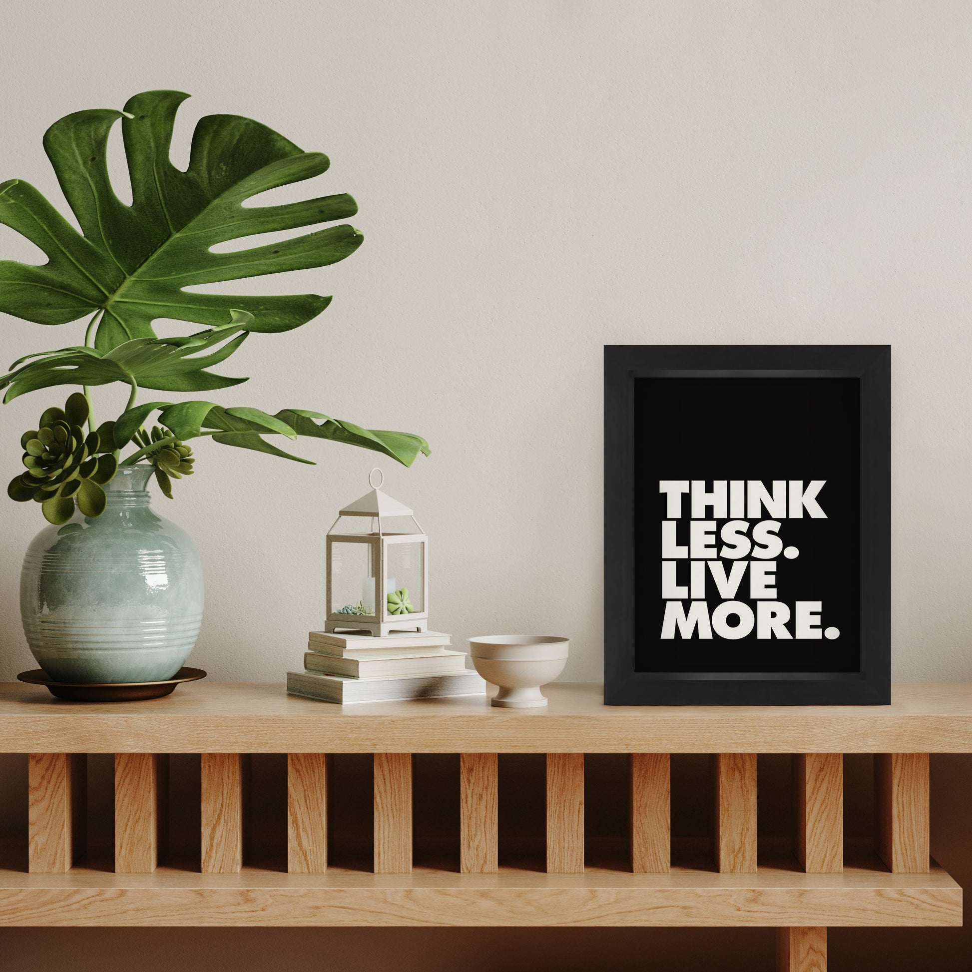 Think Less Live More By Motivated Type - Shadow Box Framed Art - Americanflat