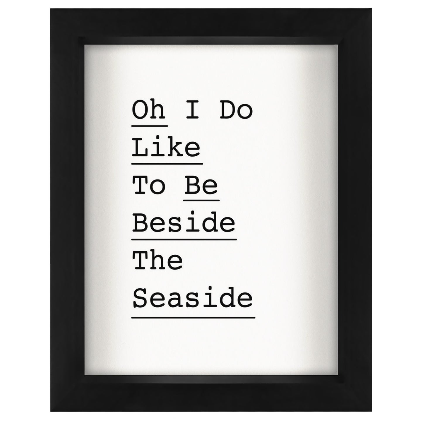 Oh I Do Like To Be Beside The Seaside 2 By Motivated Type - Shadow Box Framed Art - Americanflat